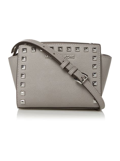 gray and white michael kors bag|grey quilted cross body bag.